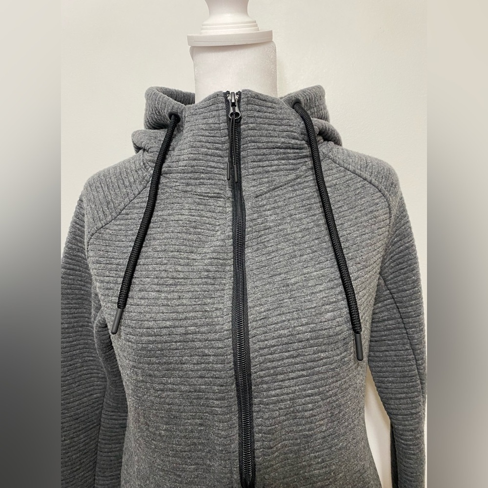 Stoic Ribbed Full Zip Drawstring Hooded Jacket Womens Size XS - Picture 9 of 14